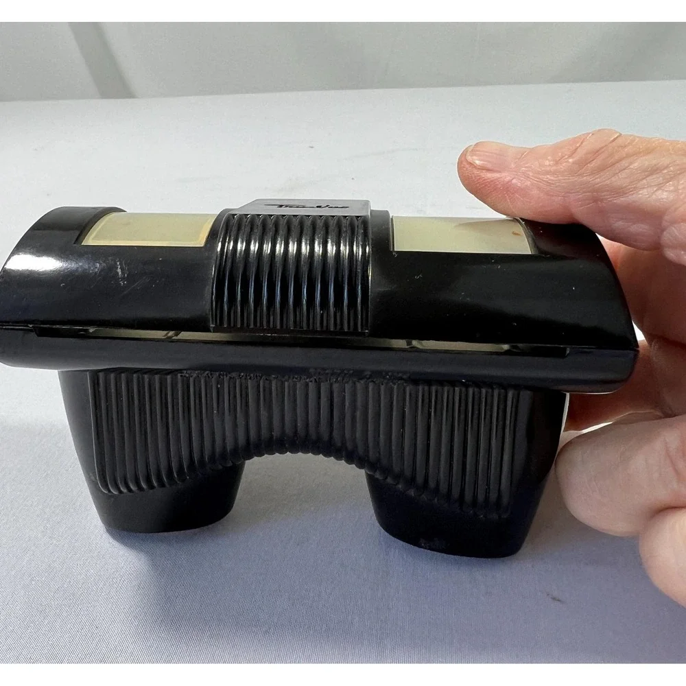 Vintage Tru-Vue Stereoscope Pocket Size Bakelite Brown Red Lever (3491)